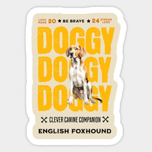 Doggy English Foxhound Sticker